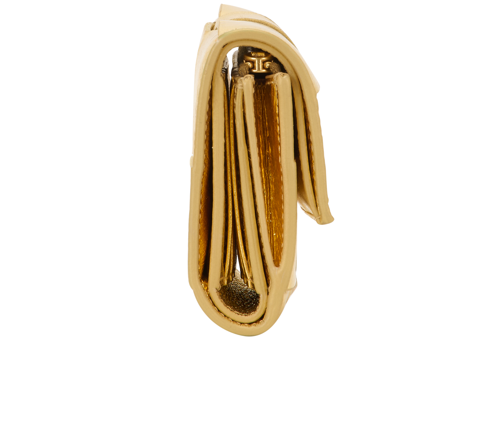 Bottega Veneta Cassette Tri-Fold Wallet, &pound;220, Accessories, Gold, Leather, Side view